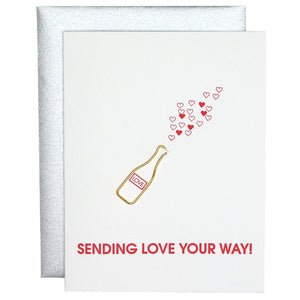 Sending Love Your Way Paper Clip Letterpress Card