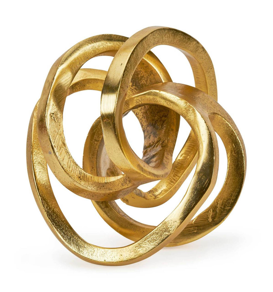 Large Gold Metal Knot Sculpture