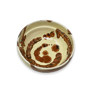 Marbleized Romanian Bowls - Cream/Sienna