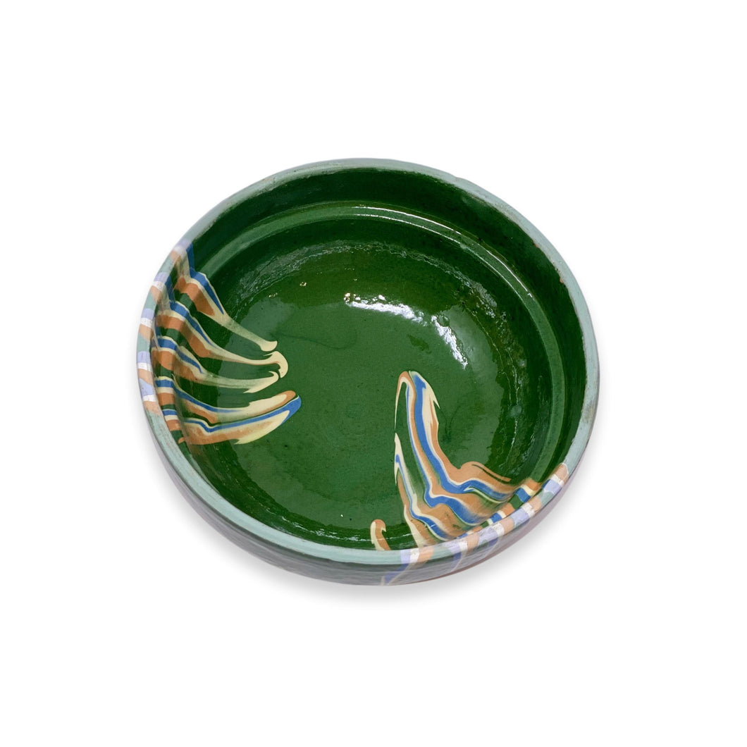 Marbleized Romanian Bowls - Green