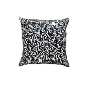 Geometric Black Embroidered Pillow