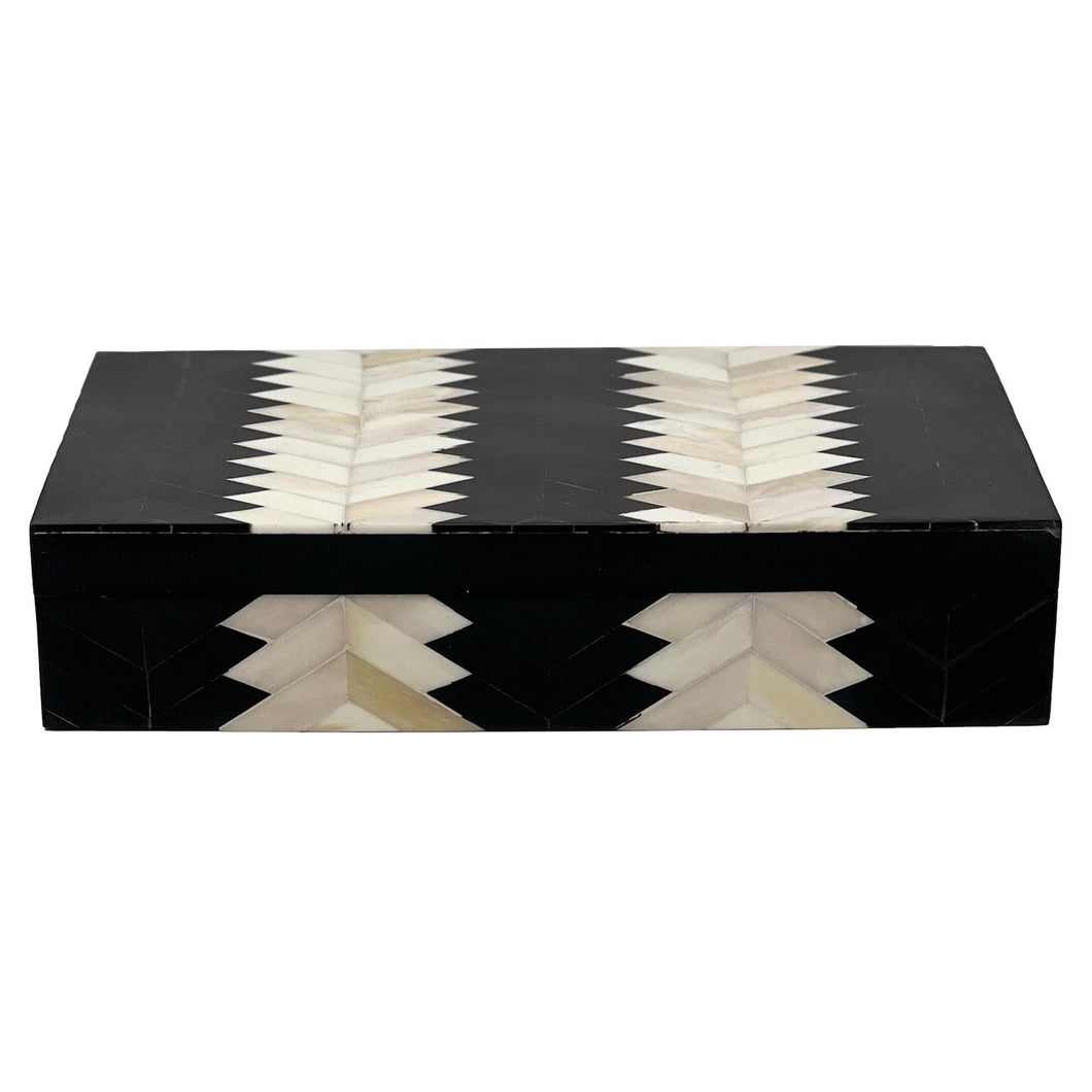 Black & White Zig Zag Stripe Box