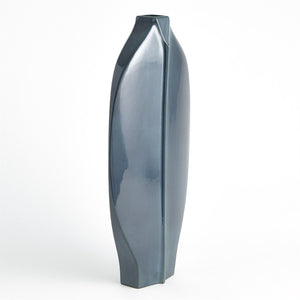 Tall Blue Center Ridge Vase