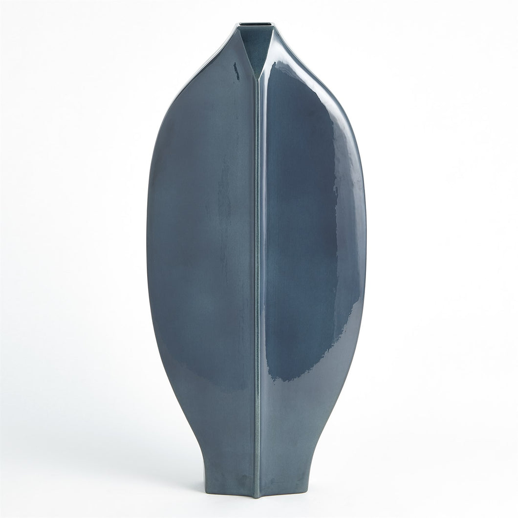 Tall Blue Center Ridge Vase