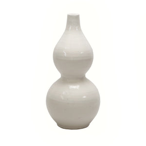 Creamy Ceramic Gourd Bottle Pot