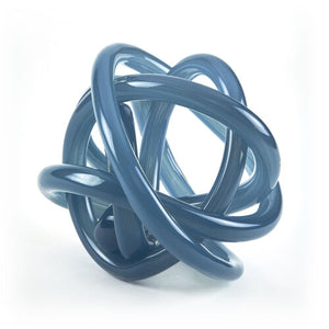 Handblown Smoky Blue Glass Knot
