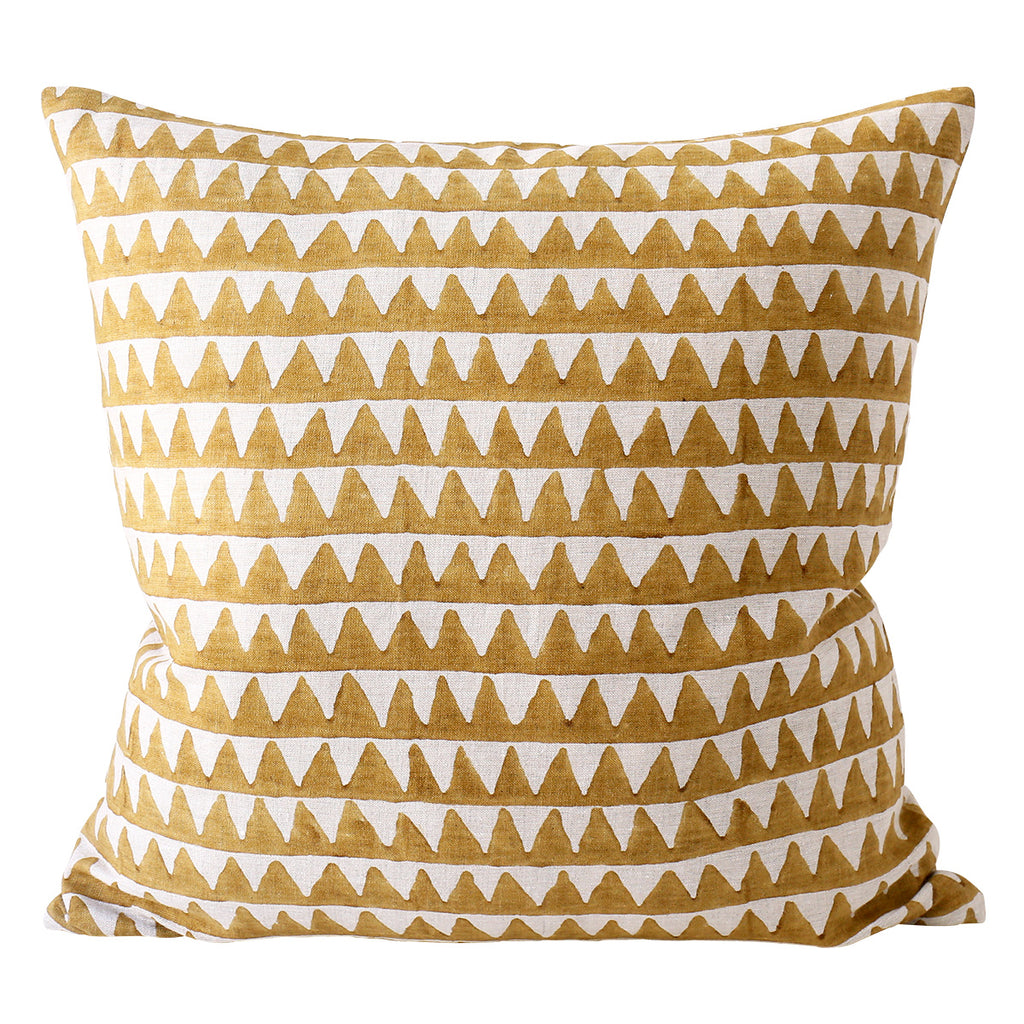 Pyramids Saffron Linen Pillow